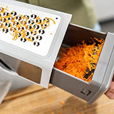 ZWILLING Z-Cut Vierkantreibe 11L x 11B x 26H cm, mit Zwei-Wege-Reibtechnologie, Auffangschale, Edelstahlklinge, 4 Reibeflächen, Kartoffelreibe, Parmesanreibe, Gemüsehobel, spülmaschinengeeignet Grau