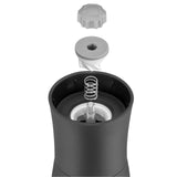 WMF Trend Mühlenset 2tlg, Salz- und Pfeffermühle unbefüllt, Glasbehälter, Keramikmahlwerk, Mühle für Salz und Pfeffer, Gewürze, spülmaschinengeeignet, grau