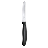Victorinox Swiss Classic, Frühstücksmesser, Brötchenmesser, Scharfe Klinge, Wellenschliff, 11 cm, Kunststoffgriff, Rostfreier Stahl, Set 6teilig, Schwarz