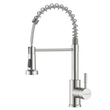 APPASO Wasserhahn, Küchenarmatur Hochdruck mit Herunterziehen Brause, Mischbatterie Küche mit 2 Strahlarten, 360° Drehbar Spültischarmatur -Bleifrei/Nickelfrei Edelstahl | Gebürstet