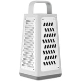 ZWILLING Z-Cut Vierkantreibe 11L x 11B x 26H cm, mit Zwei-Wege-Reibtechnologie, Auffangschale, Edelstahlklinge, 4 Reibeflächen, Kartoffelreibe, Parmesanreibe, Gemüsehobel, spülmaschinengeeignet Grau