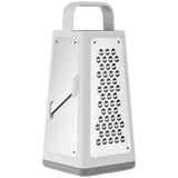 ZWILLING Z-Cut Vierkantreibe 11L x 11B x 26H cm, mit Zwei-Wege-Reibtechnologie, Auffangschale, Edelstahlklinge, 4 Reibeflächen, Kartoffelreibe, Parmesanreibe, Gemüsehobel, spülmaschinengeeignet Grau