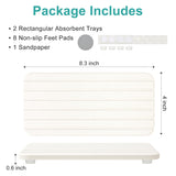 Kieselgur Abtropfmatte für Badezimmer, Waschbecken, Tablett, Küchentheke, Seifenschale, weißer Kieselgur, saugfähige Untersetzer, wasserabsorbierender Stein, schnell trocknendes Tablett, Küchenspüle