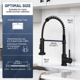 APPASO Wasserhahn Küche Schwarz, Hochdruck Küchenarmatur Schwarz mit Brause, Mischbatterie Küche mit 2 Strahlarten, Spültischarmatur für Küche 360° Drehbar | Edelstahl Mattschwarz
