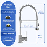 APPASO Wasserhahn, Küchenarmatur Hochdruck mit Herunterziehen Brause, Mischbatterie Küche mit 2 Strahlarten, 360° Drehbar Spültischarmatur -Bleifrei/Nickelfrei Edelstahl | Gebürstet