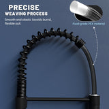 APPASO Wasserhahn Küche Schwarz, Hochdruck Küchenarmatur Schwarz mit Brause, Mischbatterie Küche mit 2 Strahlarten, Spültischarmatur für Küche 360° Drehbar | Edelstahl Mattschwarz