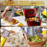VOMEP Olive Oil Dispenser, 2 in 1 Oil Sprayer for Cooking, 16oz/470ml Glass Oil Spray Bottle with Pourer, Food-grade Oil Dispenser and Oil Sprayer for Kitchen, Salad, Frying, BBQ（Silbergrau）